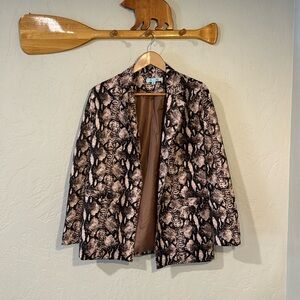 Snakeskin print silk blazer